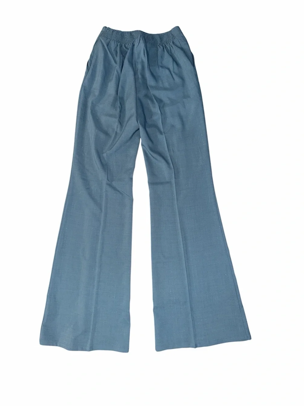 Fashion Nova Size Size Dusty Blue Wide Leg Flare Pants Elastic Waist
